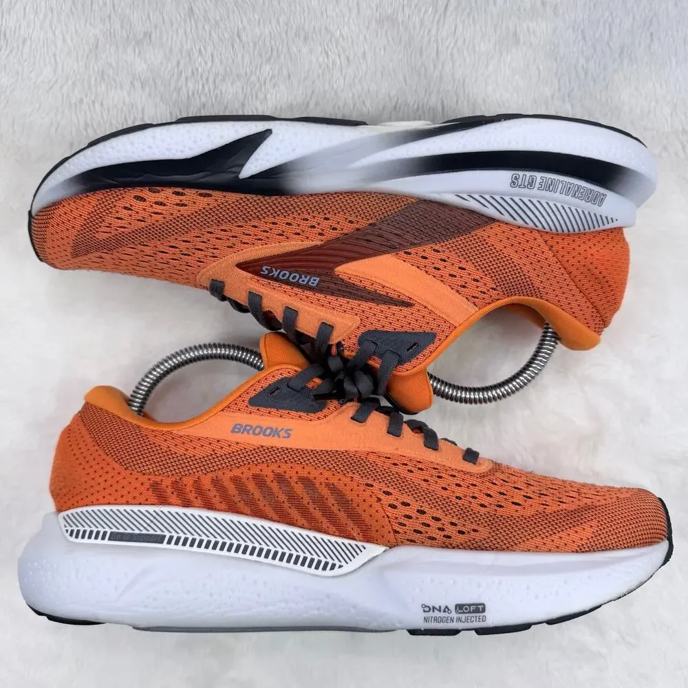Brooks Adrenaline GTS 24 Mens Running Shoes Orange Size 8 D Stability Sneaker